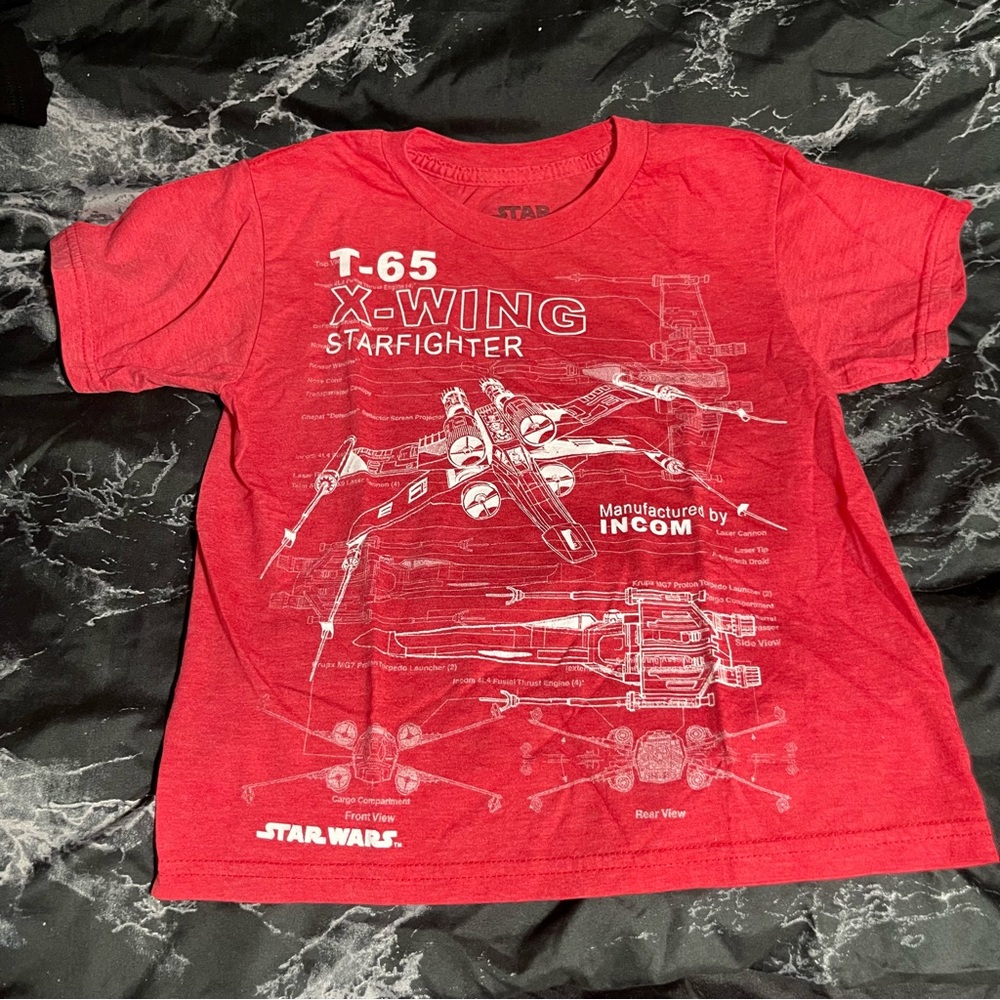 Star Wars red x-wing kids size tshirt